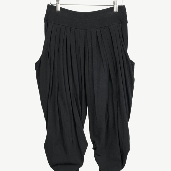Elm Design Black Cotton-Jersey Pleated Capris - Picture 1 of 9